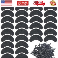 30PCS Heel Plates Black Heel Taps Rubber Tips Sole Repair Pad Replacement wit...