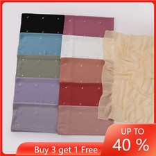 Soild Color Square Scarf Women Muslim Head Wrap Shawl Islamic Headscarf 90 90cm
