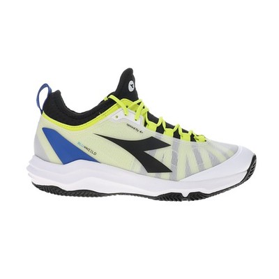 diadora Speed Blushield Fly 4 Plus Clay Tennis  Mens White, Yellow Sneakers Athl
