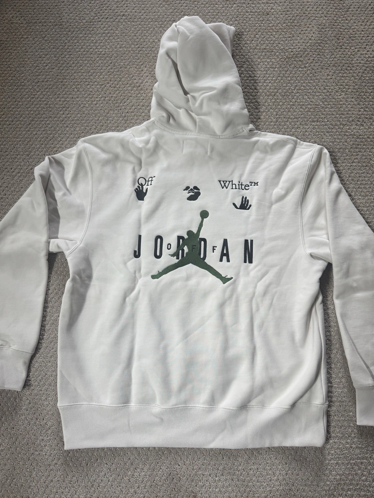 OFF WHITE Felpa con cappuccio Nike X Air Jordan Off White Sail White taglia Large