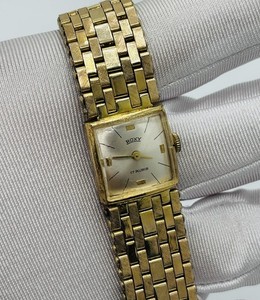 Authentic Vintage ROXY 17 Rubis 20 Micron Gold Plated Hand Winding Women's Watch