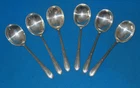 Vintage 1936 Lot of 6 International Silver Sterling Soup Spoons in Cameo Pattern
