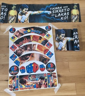 Manny Pacquiao Target Dartboard Surround And Sting Energy Advertising Hoarding.