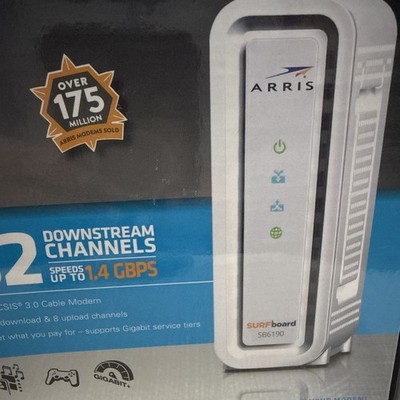 Arris Surfboard SB6190 Cable Modem White Gigabit Xfinity Comcast New gaming