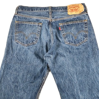 Levis 501 Jeans Men 34x30 Acid Wash Button Fly Grunge Straight Y2K 36x34 Tag*