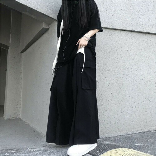 Japanese Yohji Yamamoto Style loose Wide-leg Pants Women Casual Trousers Black