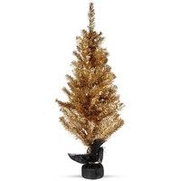 Weihnachtsbaum KüNstlich Gold 90Cm Tannenbaum Deko Mit StäNder BüRo