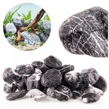 Aquarium 1kg Rundgeschliffener Stein Dark Roc...