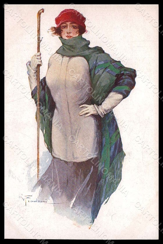 Cartolina Artista Firmata Franzoni R. Fashion Glamour Lady serie 27-4-g VK8240