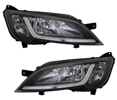 Scheinwerfer Set für Citroen Fiat Peugeot LWR Stellmotor TFL DRL H7 Schwarz