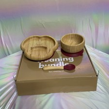Suction Bowl for Baby, Bamboo Baby Bowl and Spoon Set Removable Bottom