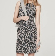 Ann Taylor Loft Women's 8 Sleeveless Sheath Dress Abstract Leopard Print