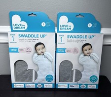 Love To Dream SWADDLE UP Original Swaddle Wrap Gray 8-13 lbs Stage 1 Size Sm X2