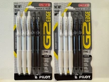 2 5pk PILOT JAPAN G2 Edge Premium Gel Roller Pens Fine Point 0.7mm black ink lot