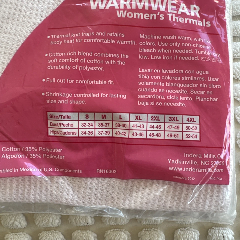 NUEVO Indera Mujer CÁLIDO Rosa Cajones Largos-Súper Suave Térmico Talla 2XL 46-48 Foto 3 de 3
