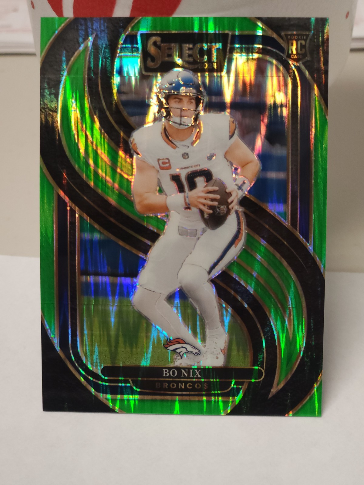 2024 Panini Select Football Lime Green Shock Premier Level Bo Nix RC #117 /499
