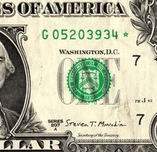 2017 G Star note One Dollar Bill Regular Run 3.2 pack note