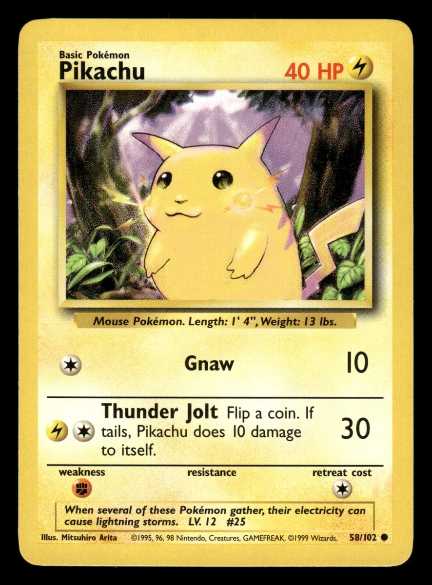 Pikachu Pokémon TCG Individual Trading Card Games Base Set in