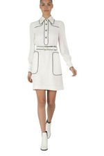 Zimmermann Collared Swing Dress | Belted, Mini, Black Trimming/Piping, Collared