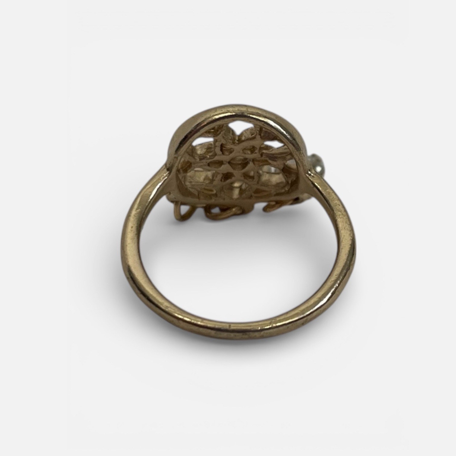 Gold Mandala Rhinestone Dangle Ring - image 2