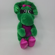Vintage Baby Bop Plush Dinosaur 15"Stuffed Animal Barney Green Purple Lyons 1993