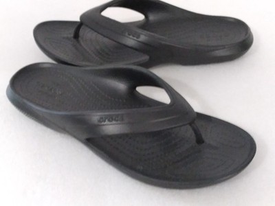 Crocs Women's 8 Kadee II Flip Flop Summer Sandals Unisex Men's 6 Black NWOB