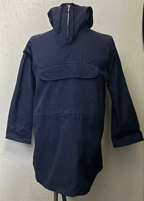 Herren Vintage 50er dunkelblau Mantel Pullover Regen Parka Ski Baumwolle 40 Medium
