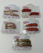 Lot Of 5 Pairs Vintage Paris House Hair Barrette Clip 80s 90s France Deadstock