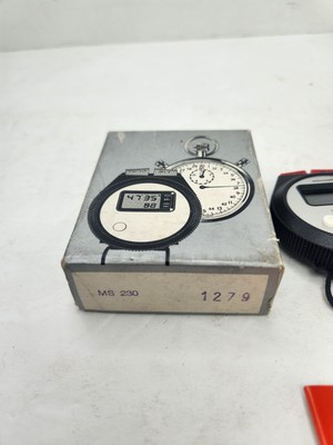 Heuer Microsplit 230 Digital Stop Watch. 1980 Olympics Box As Is
