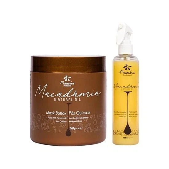 #1 FLORACTIVE PROFISSIONAL Macadamia hair mask and Macadamia serum illuminador