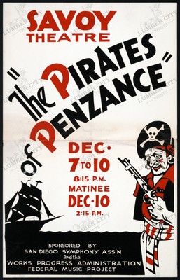 Pirates of Penzance 1934 Vintage Theatre Poster Federal Art Project Retro