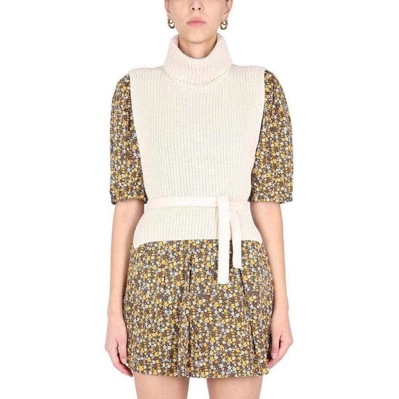 Baum Und Pferdgarten || Laura Open Tie Back Sweater Vest Dickey Turtleneck Blue image 2