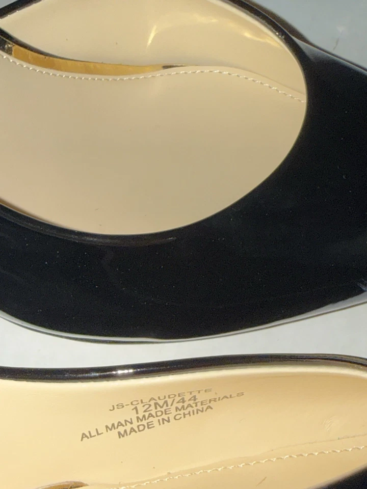 Zapatos de salón Jessica Simpson Claudette de cuero negro con pateta de aguja 12M nuevos sin caja Foto 3 de 4