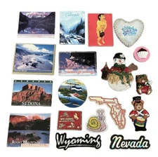 Lot of 18 Vintage Souvenir Refrigerator Magnets States Travel Novelty Holiday