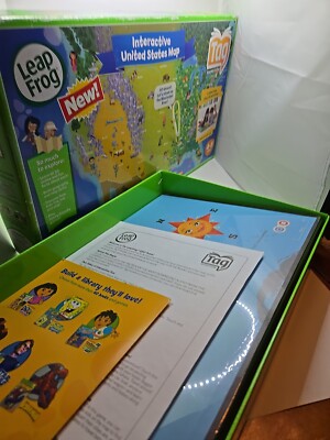 Leap Frog Tag Reading System Interactive USA United States Double Sided Map See.