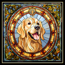 Golden Retriever Dog Large Refrigerator Magnet - version 3