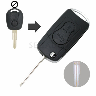 Flip Remote Key Shell fit for Ssangyong Actyon Kyron Rexton 2 Button Case Fob