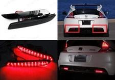 2x Black Smoked Bumper Reflector LED Tail Brake Light For Honda Insight CRV CRZ