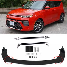 Front Bumper Lip Splitter Spoiler Body Kit + Strut Rods For Kia Soul 2010-2022