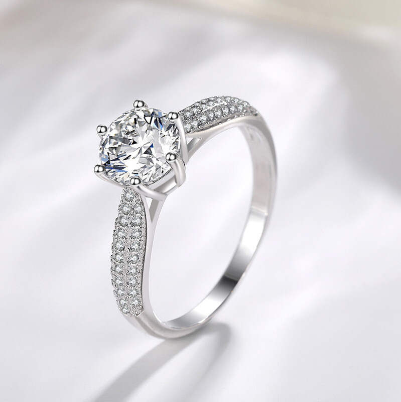 指輪・リング TATIANA Silver 925 moissanite 05 carat ring DR0001 Moissanite Engagement Ring 5 TCW 925 Silver Solitaire Toi Et