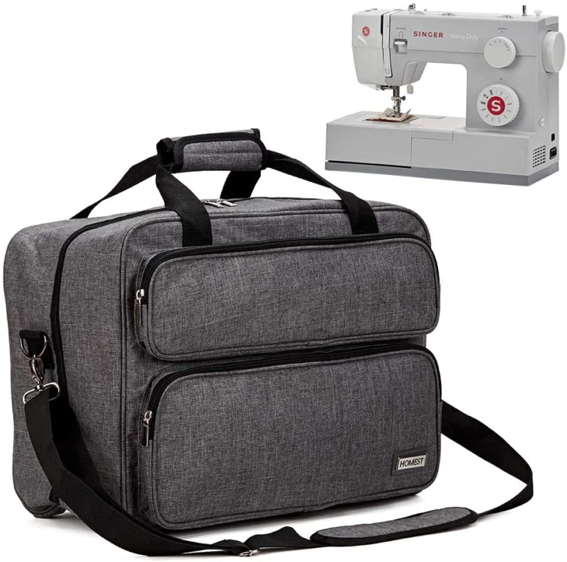 HOMEST Sewing Machine Carrying Case, Universal Tote Bag with Shoulder Strap  Comp