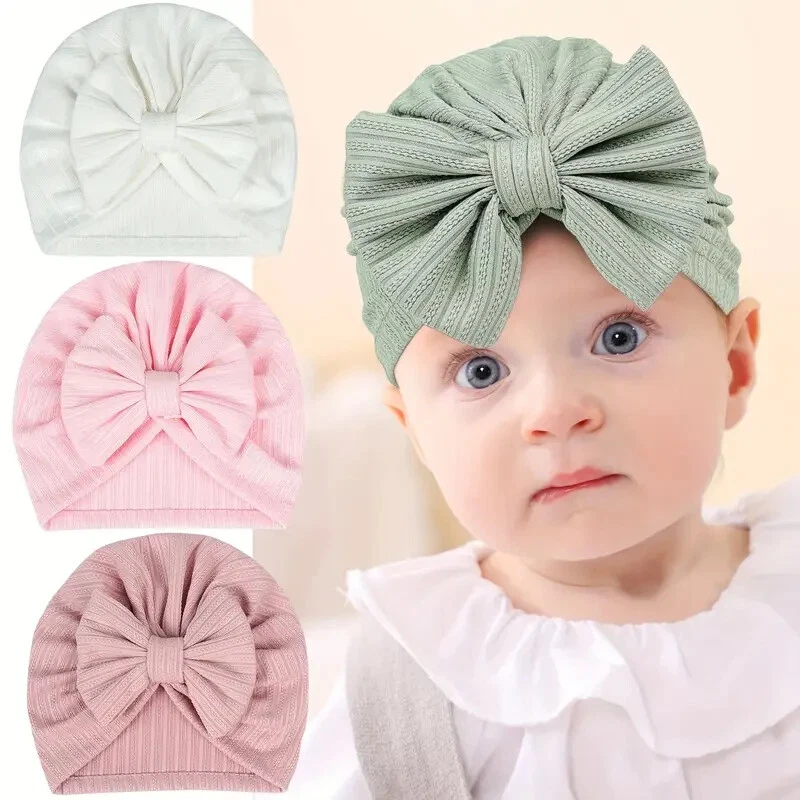 3pcs Baby Turban With Bowknot 0 -3 years
