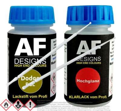 FÜR Dodge PGL Lime Peel Met  Lackstift Klarlack Lacktupfer Autolack Set