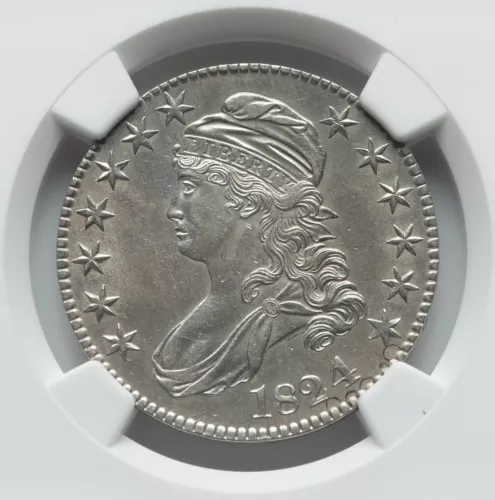 1824 Capped Bust Half Dollar NGC AU Details but LOOKS COMPLETELY UNC!!