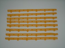 AURORA AFX GUARD RAILS - 8 PC  FOR SLITTED TRACKS  DARK YELLOW - GOOD-VG COND2