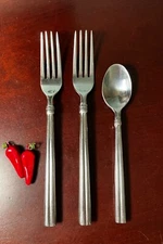 3 Pcs Cambridge NICE Glossy Stainless Forged Ridges 2 Dinner Forks & 1 Teaspoon