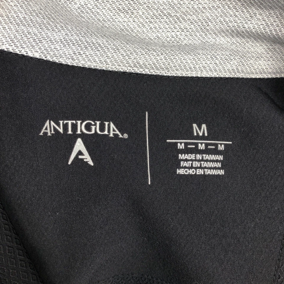 Antigua Negra Gris 1/4 Cremallera Pullover Atlético Manga Larga Camisa Mediana Foto 4 de 4