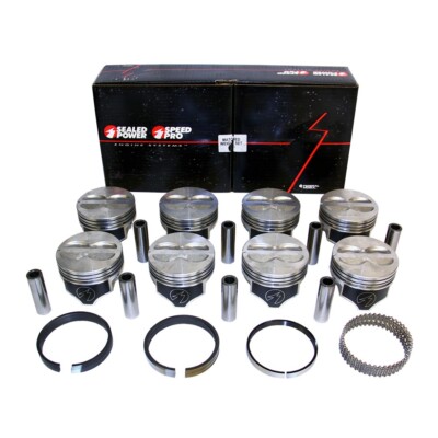 Speed Pro FMP H616CP30 Chevy 400 Flat Top Pistons + Cast Rings Kit .30 SBC 400