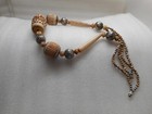 Vintage Carved Pierced Beaded Necklace Chunky Silver Tone Beads Handmade BOHO — photo 5