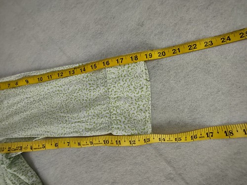 Kim Rogers Cotton Blend Green White Floral Pattern Button Down Shirt Size Large - Picture 10 of 12